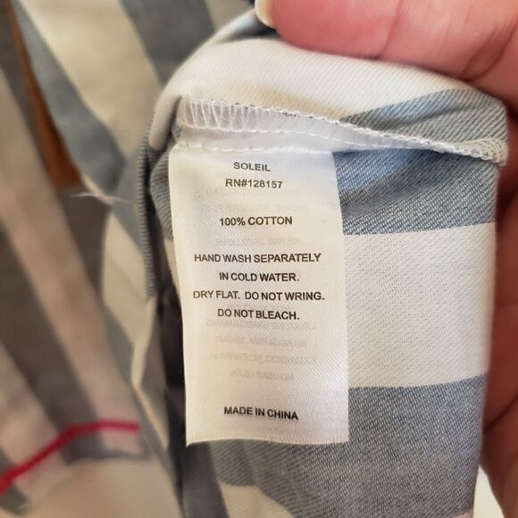 Soleil Open Back Tassel Striped Long Sleeve Mini Dress Size medium - Picture 10 of 10